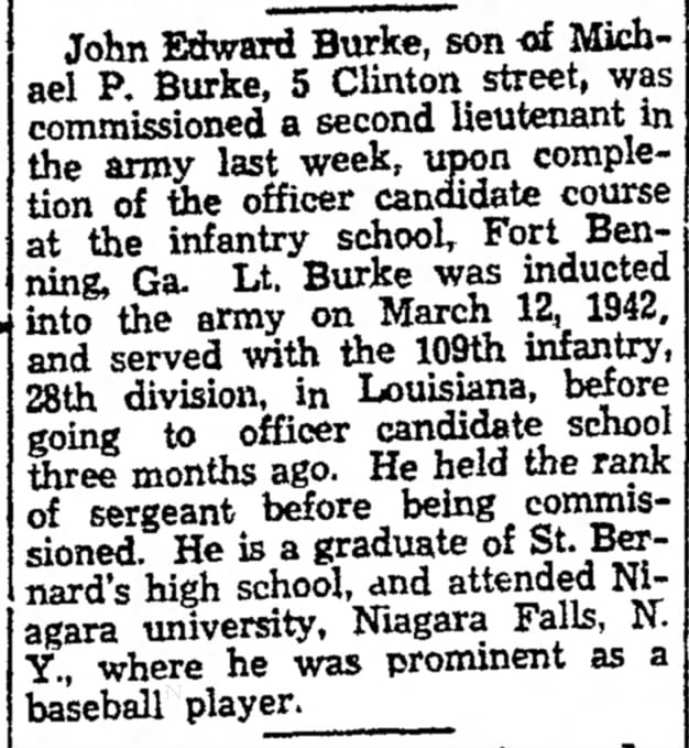 2nd Lt. John E Burke