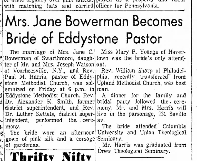 Mom Mom and Grandfar Wedding June 24 1955 Announcement