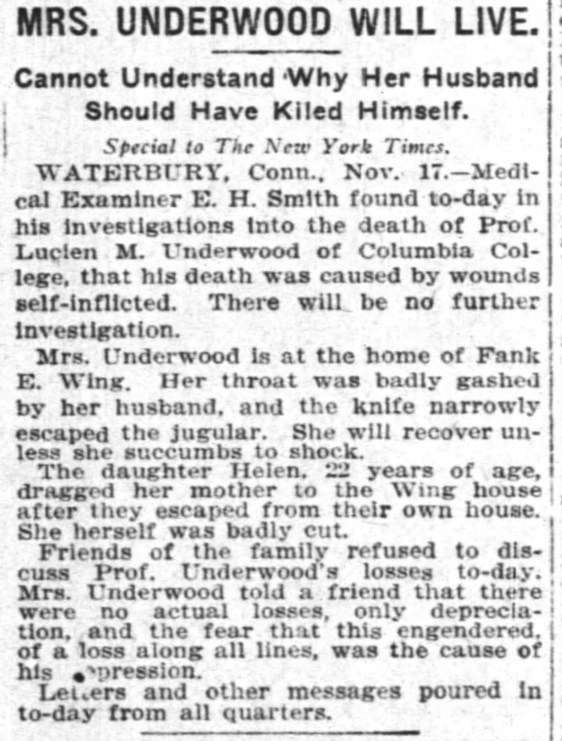 Fear Matrimony; New York Times (NYC) 11/18/1907