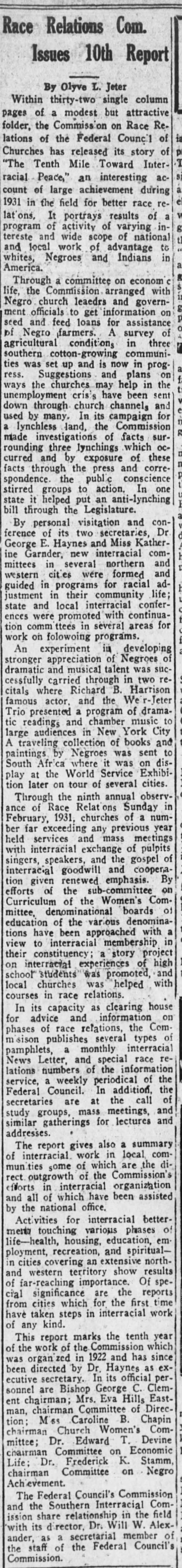 Written by Olive Jeter in 1932.  She married Urban League founder George Haynes decades later.