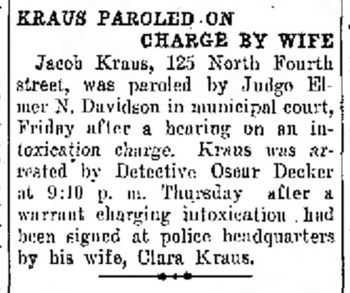 Jacob Kraus bailed out by Clara Kraus (1936)
