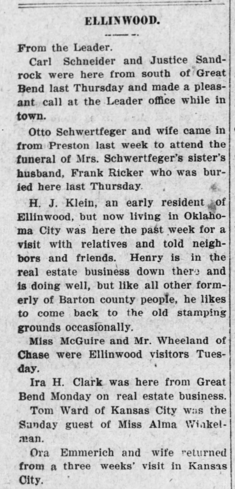 Knop, Maria - social - Great Bend Tribune - 23 Jan 1911, Mon - pg 2