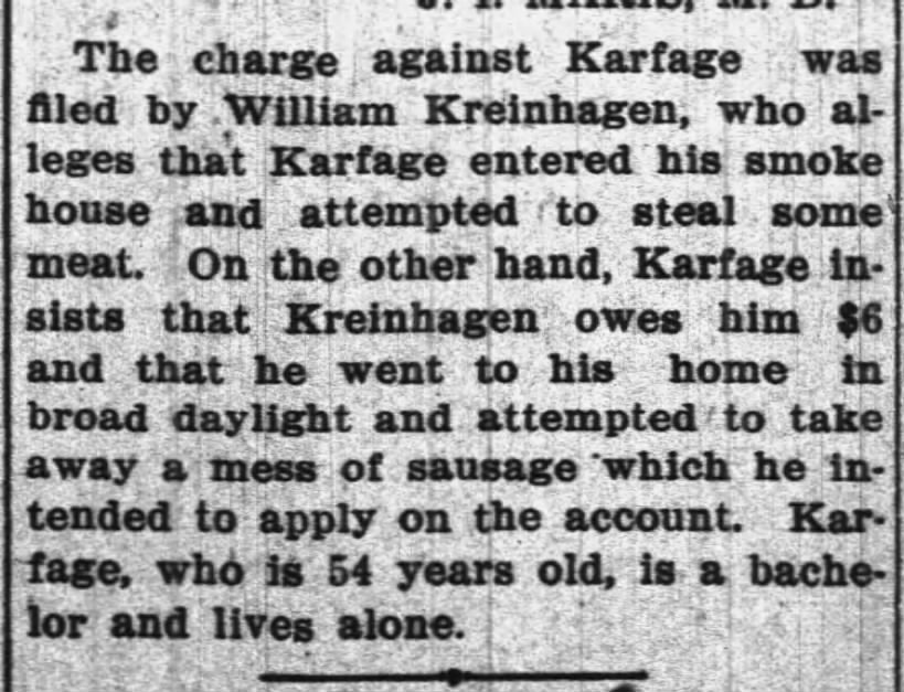 Kreinhagen William 1912 not sure which smokehouse