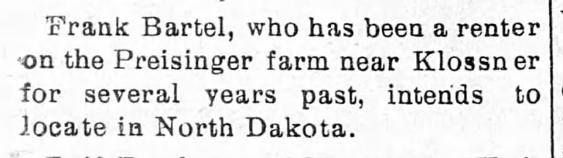 Social News: Frank Bartl (1908)