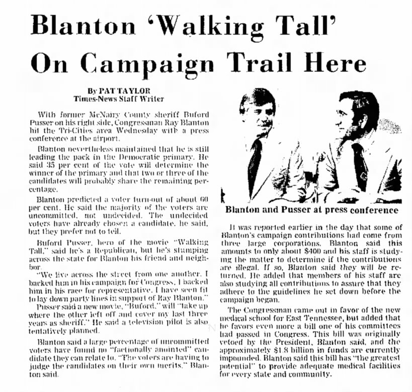 1974-07-25 Kingsport(TN)Times-News Blanton Walking Tall On Campaign Trail Here_1B