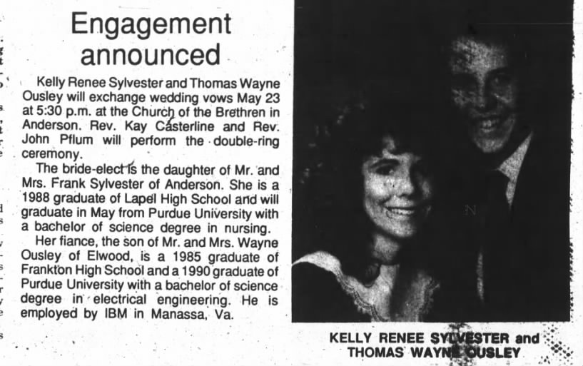 Wedding Announcement, The Call Leader, 09 Jun 1992, Thu, Page #3.