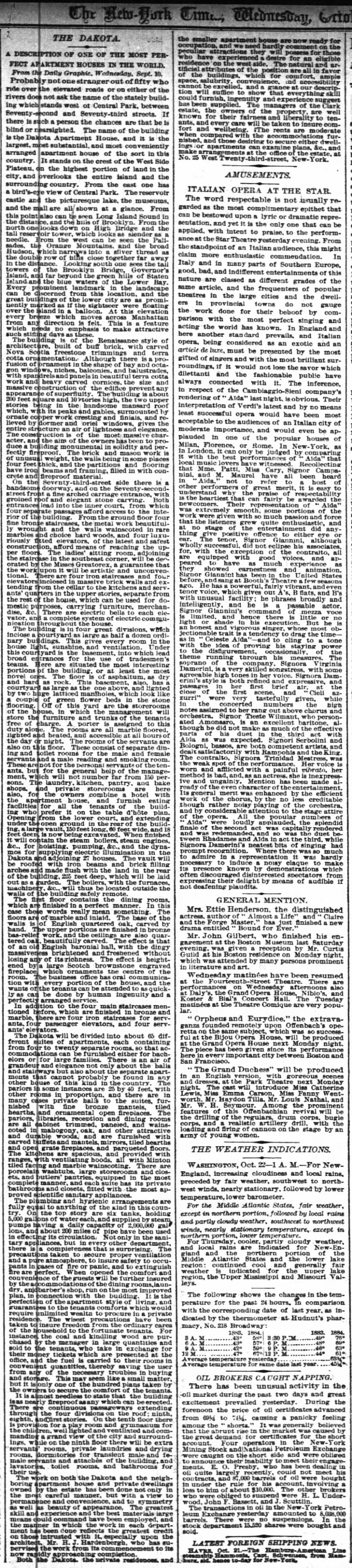The Dakota_NYT_Oct. 22,1884