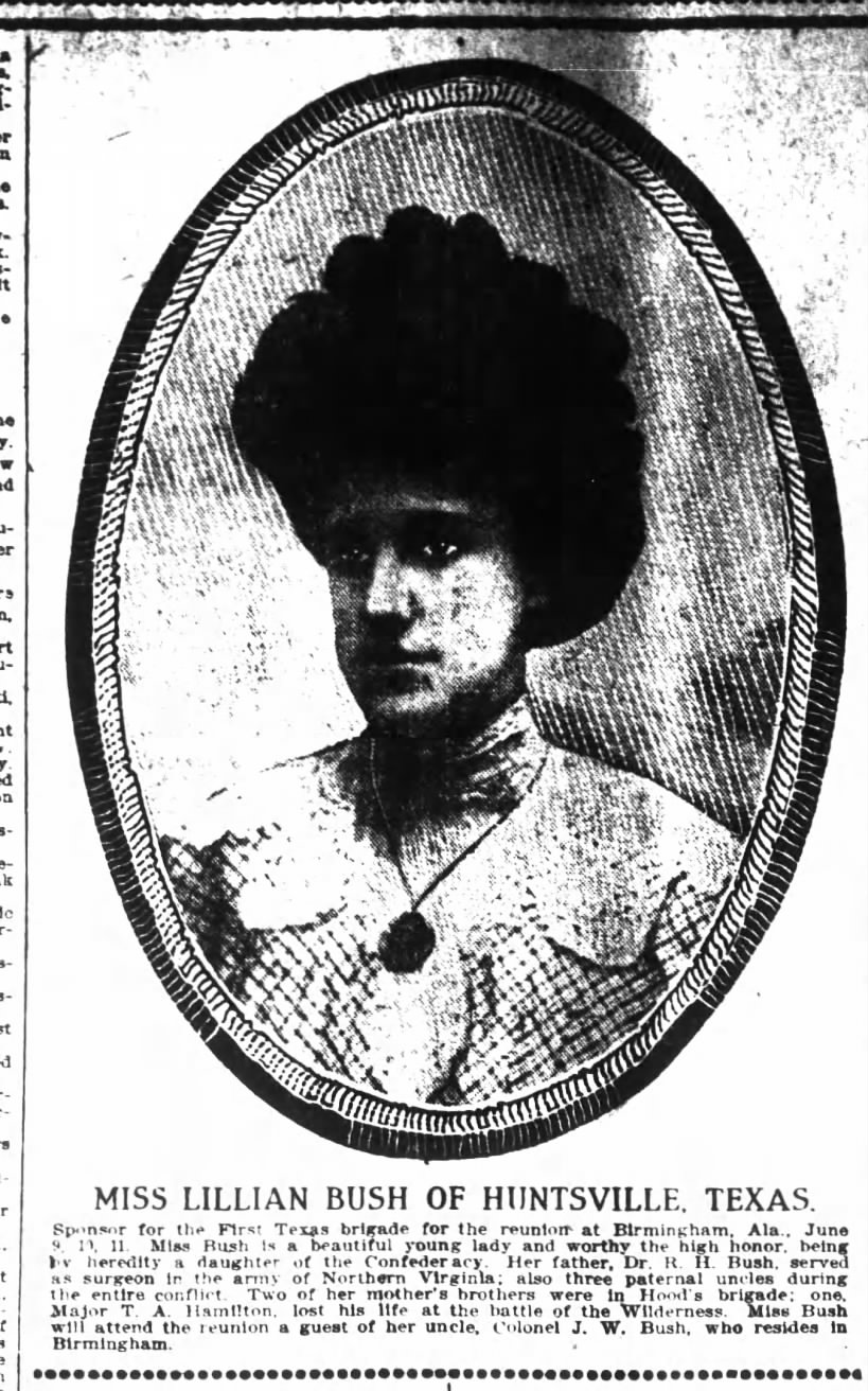 Miss Lillian Bush of Huntsville, TX, Houston Post, 17 May 1908