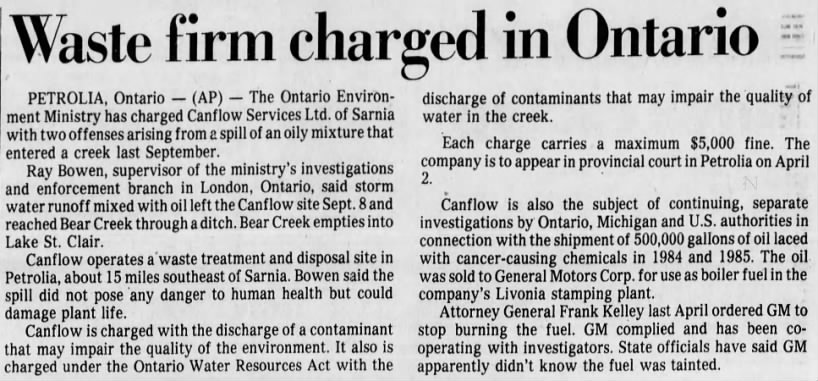 Canflow Charged in Petrolia