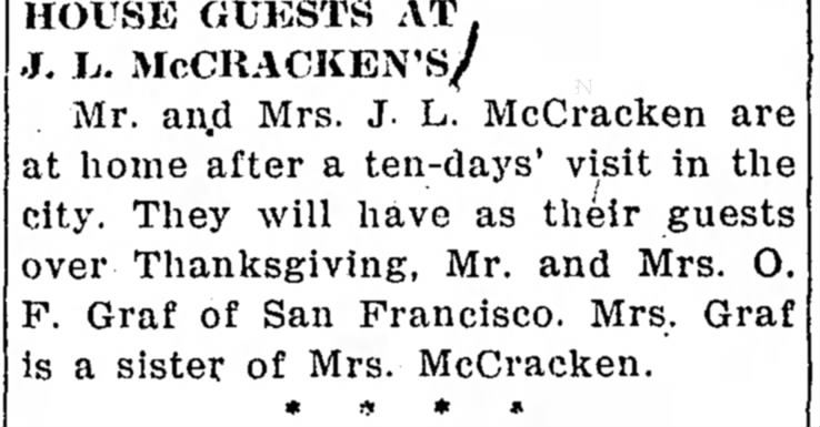 J L McCracken 1919
