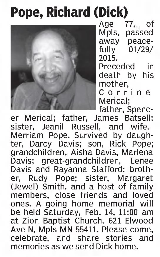 Richard Pope Obituary