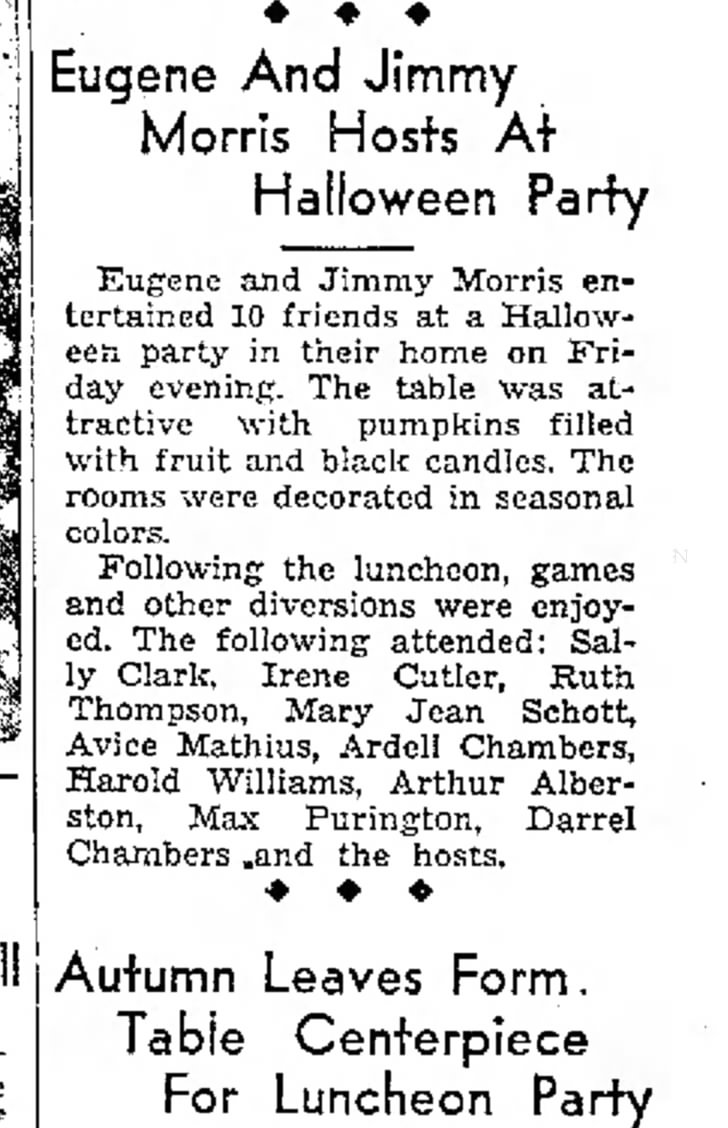 Mary Jean Halloween Party  1 Nov 1936