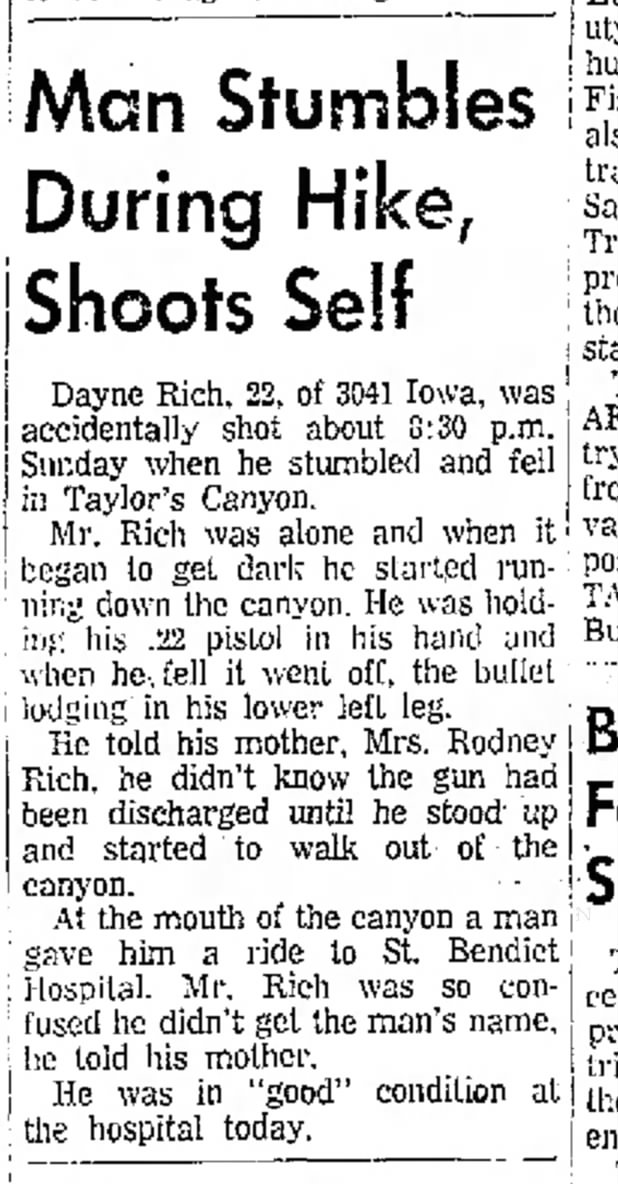 Dayne Rich Shoots Himself
