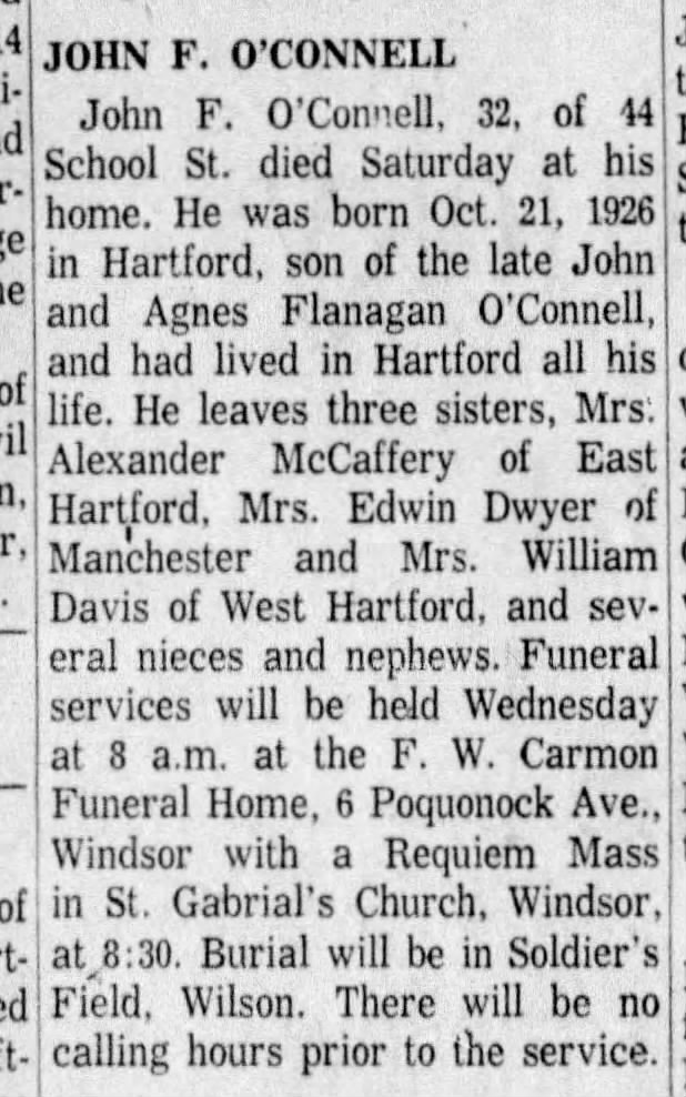 John Francis O’Connell obit