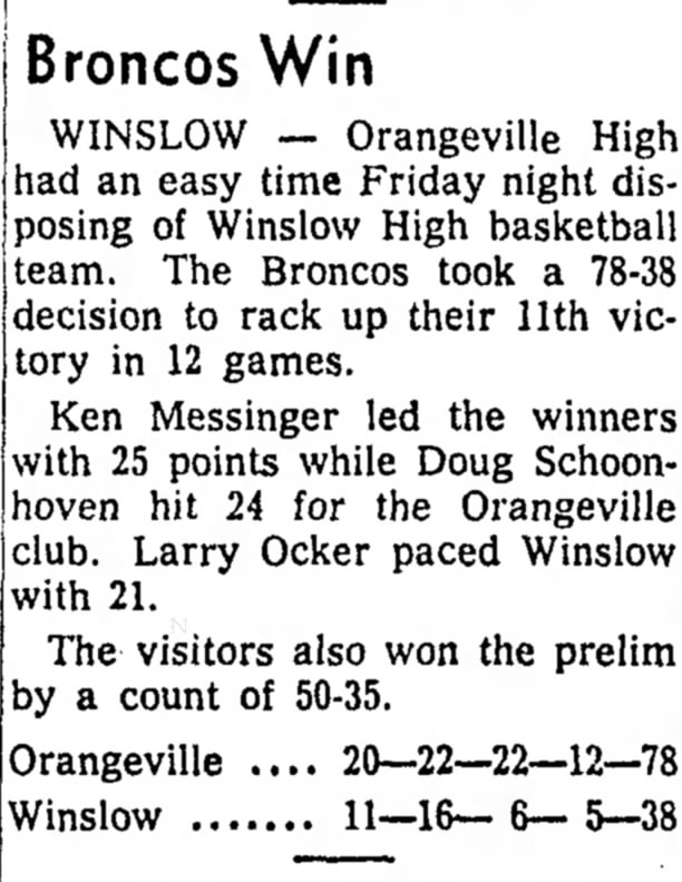 Freeport Journal-Standard, 5 January 1957, Area Basketball