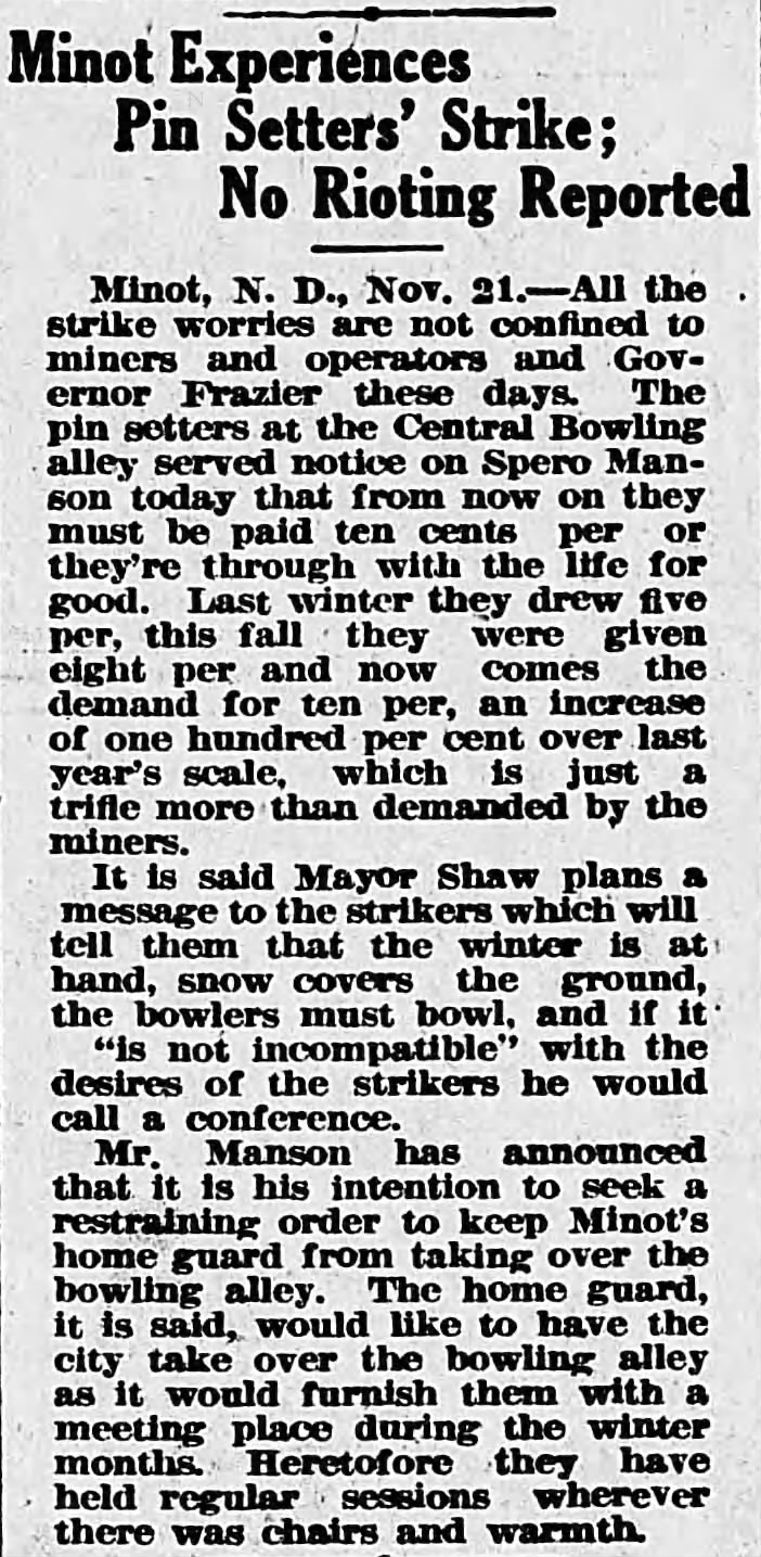 Pin Setters' Strike of 1919