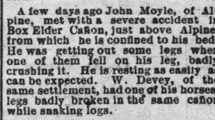 John Moyle breaks leg 1888
