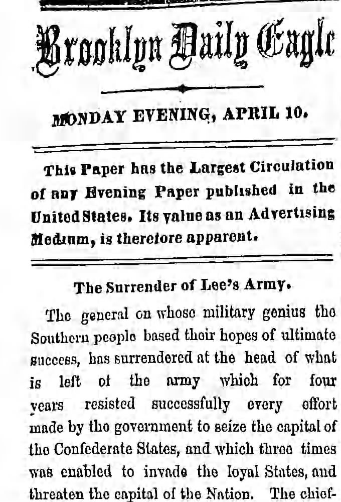 General Lee Surrenders--April 1865