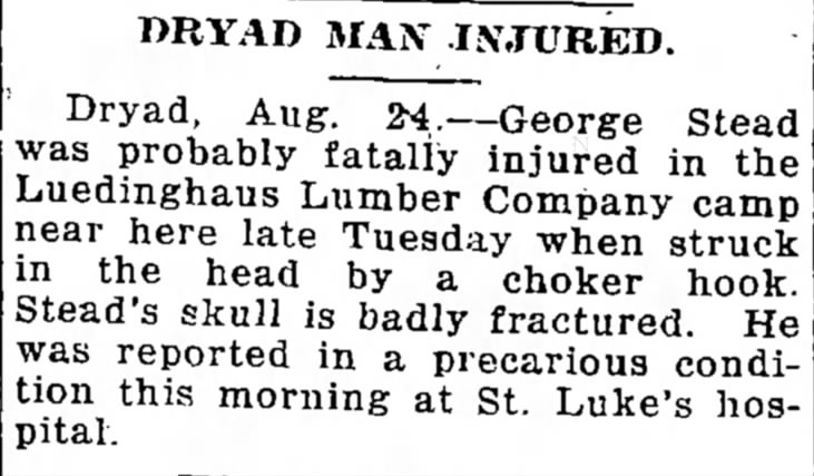 George Stead - injury 1927