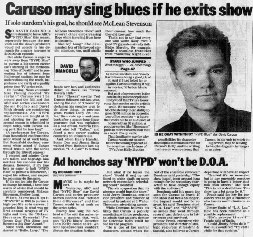 Caruso may sing blues if he exits show