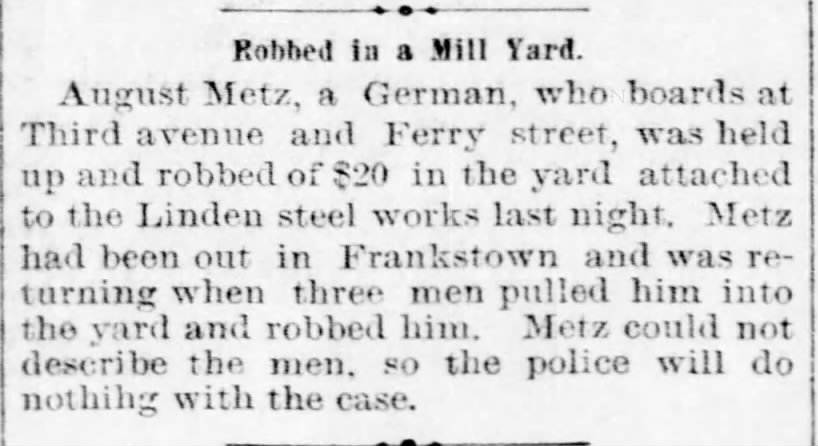 Robbed in a Mill Yard