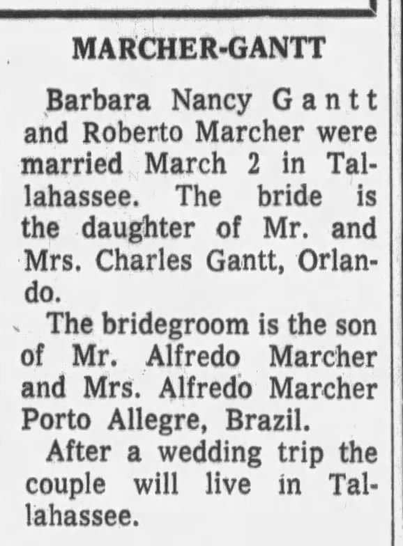 Barbara Gantt Wedding Announcement