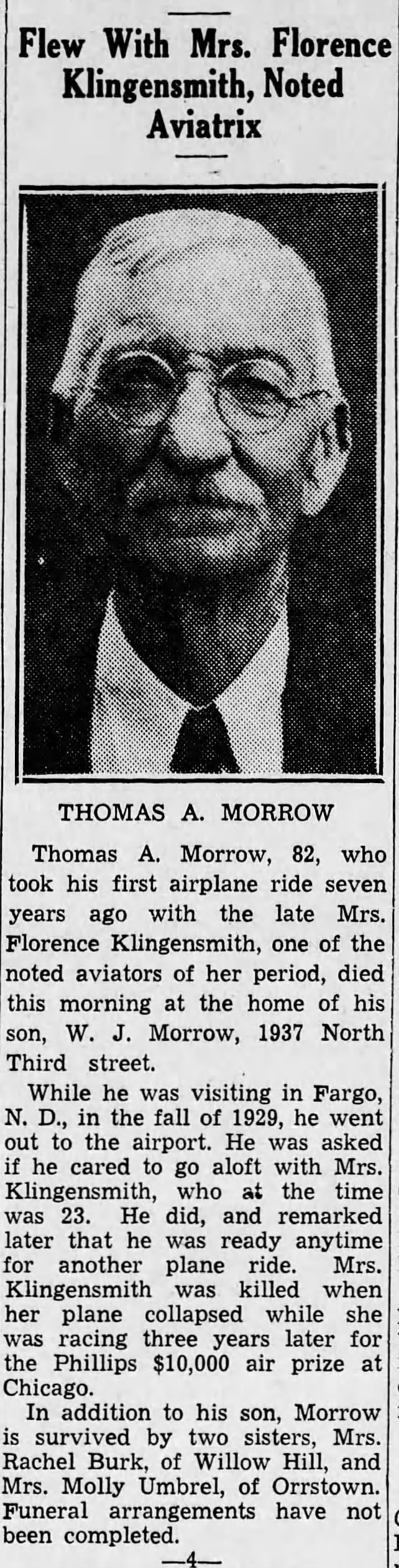 Thomas Morrow January 9th 1937