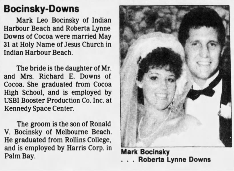 SHS-Bocinsky-Downs Wedding