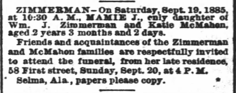 Mamie J. Zimmerman - Obituary