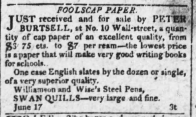 1809 - Williamson and Wise's Steel Pens