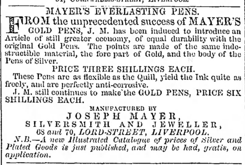 1850 - Gold and Silver pen, Liverpool