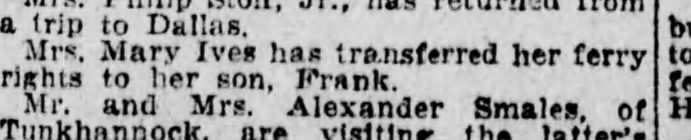 Mary Ives ferry transfer, Scranton Republican, 22 Dec 1910 page 9