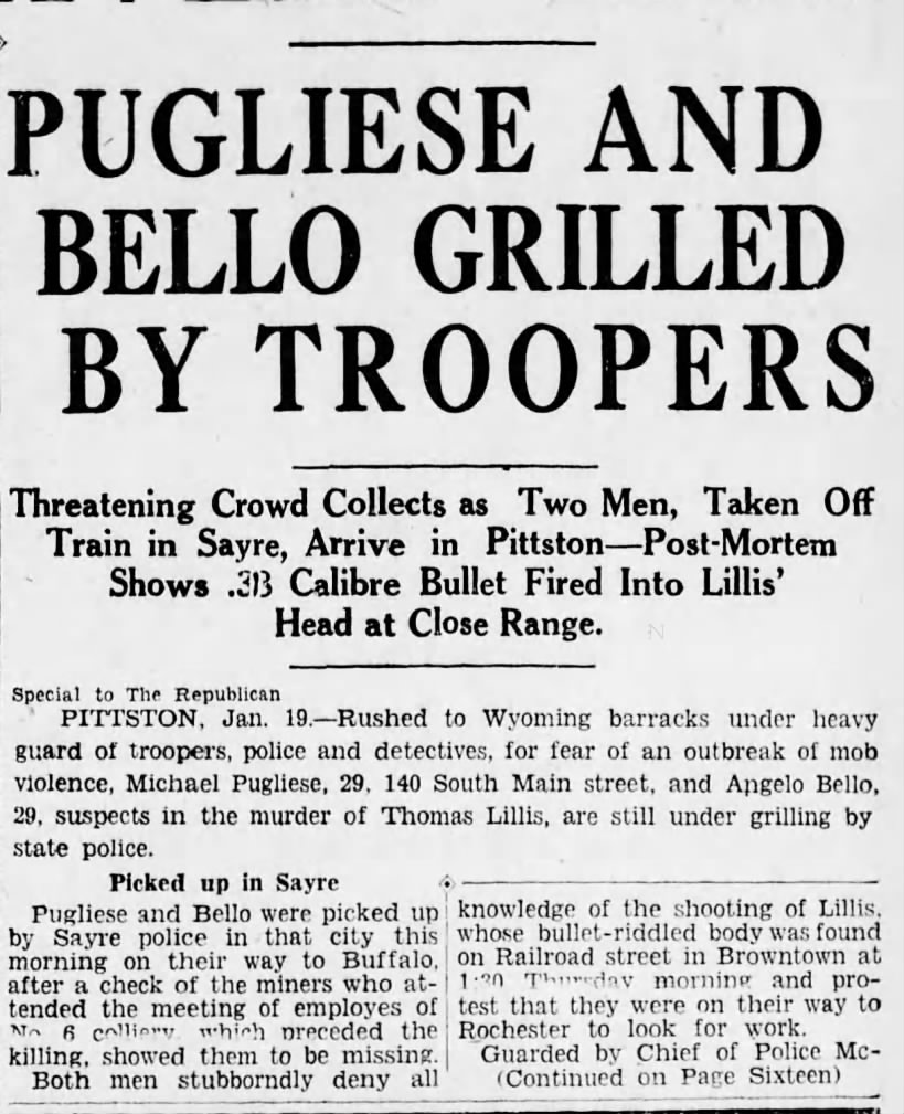 Story from page 3 of the 20 Jan 1928 issue of the Scranton Republican