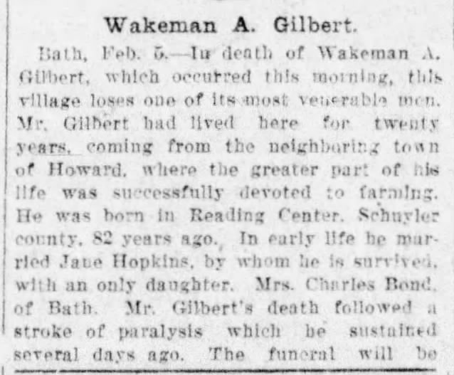 Death: Wakeman A Gilbert