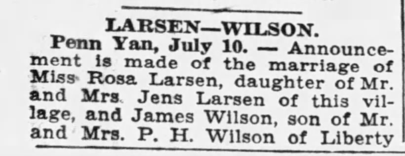 Larsen-Wilson Marriage