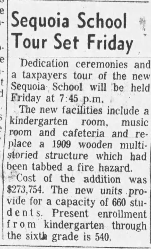Sequoia School Tour Set - Jan 20, 1960
