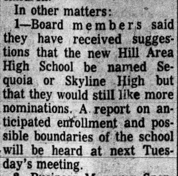 Sequoia or Skyline?  Jan 04, 1961