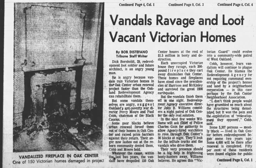 Vandals Ravage and Loot Vacant Victorian Homes - Oak Center Apr 1969