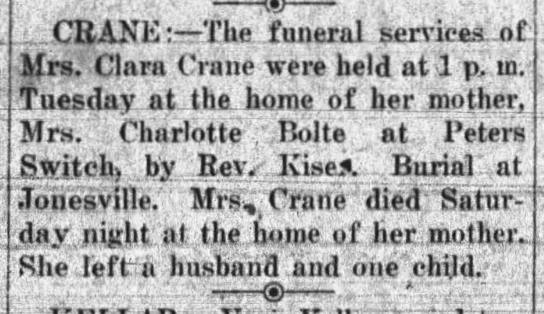 Clara Crane Obituary
