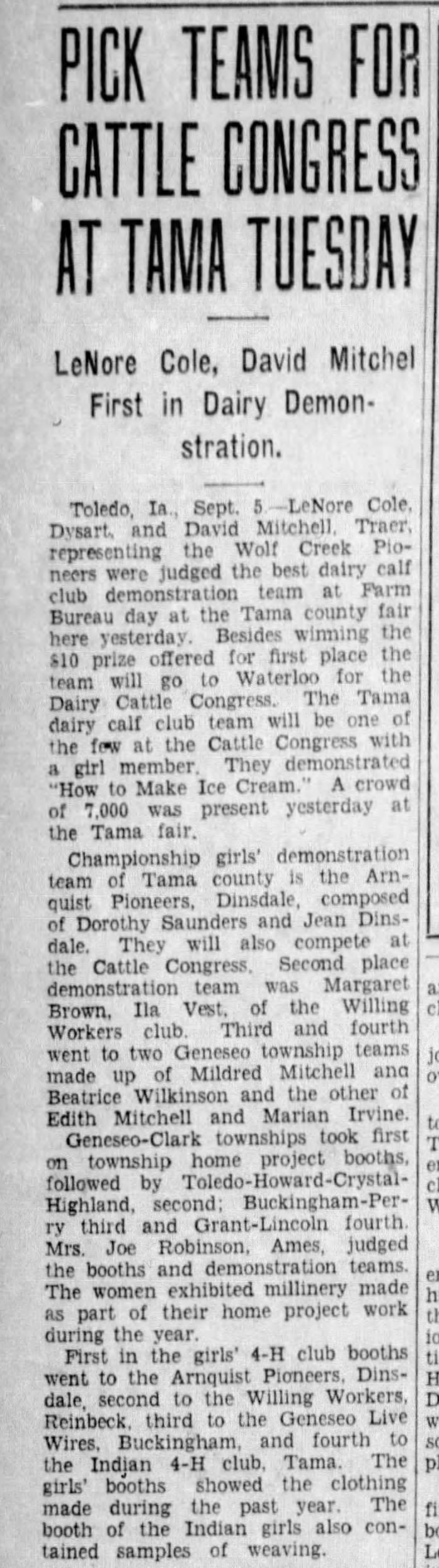 Tama Co Fair (WC) 5 Sep 1928