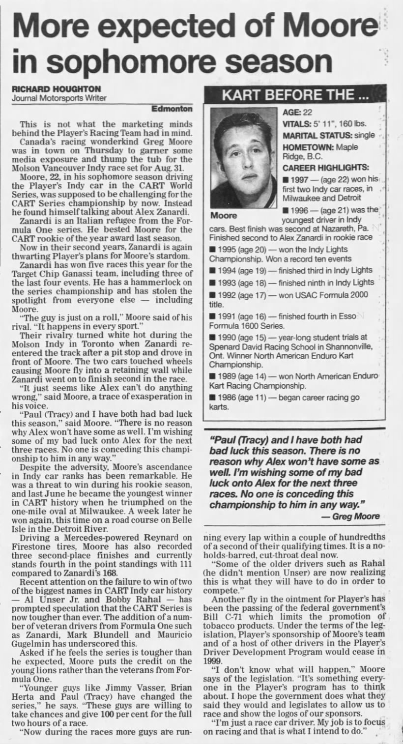 Greg Moore - Edmonton Journa - August 22, 1997- PD3