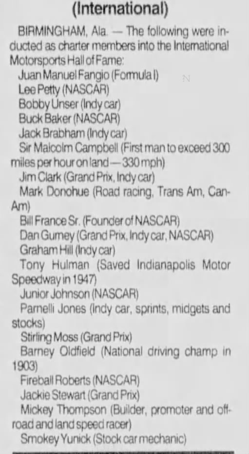1990 IMHOF Inductees (The Modesto Bee January 12, 1990 Page C5)