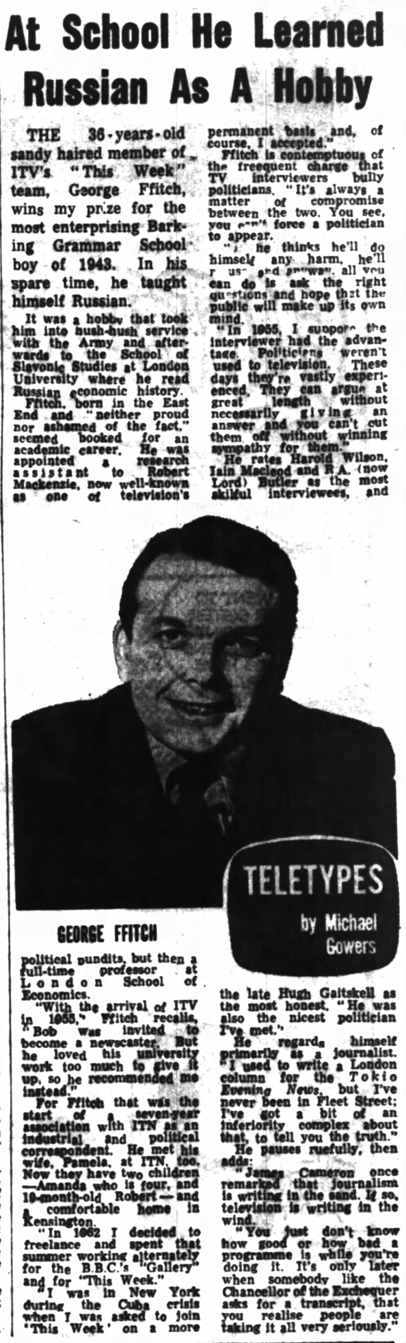 George Ffitch Profile (Liverpool Echo; 15 May 1965; Page 6)