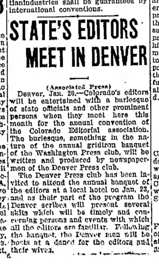 Greeley Daily Tribune
(Greeley, Colorado)
21 January 1920, p1