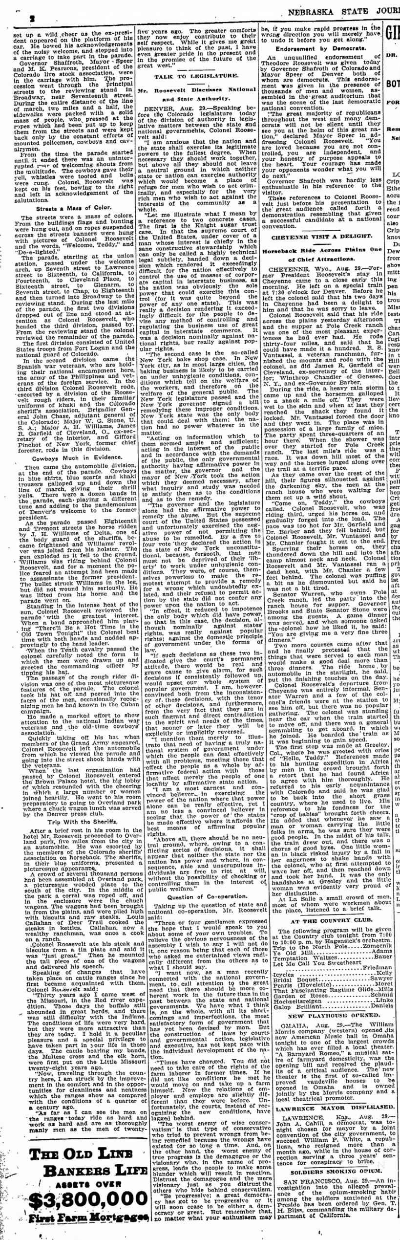 Nebraska State Journal
(Lincoln, Nebraska)
30 August 1910, p2 (cont)
