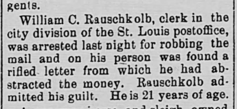 William C. Rauschkolb - Alexandria Gazette (Alexandria, Virginia)24 Dec 1896, ThuPage 2