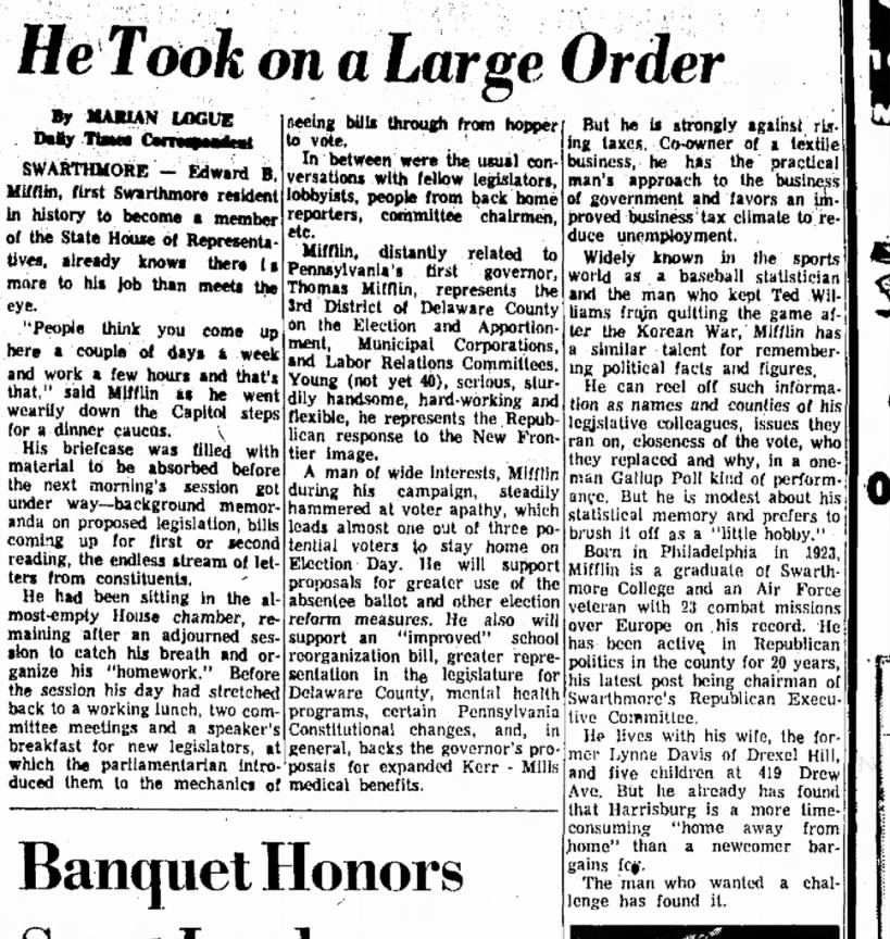 Mifflin Delaware County Daily Times Feb 21, 1963