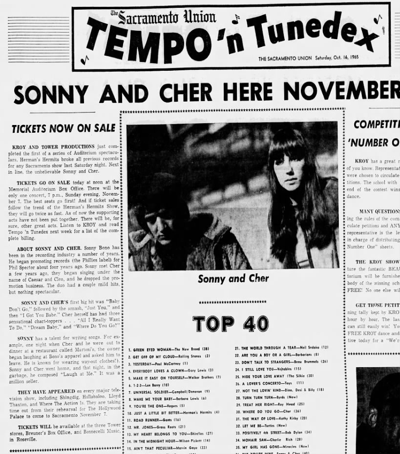 Sonny and Cher Here November 7th!