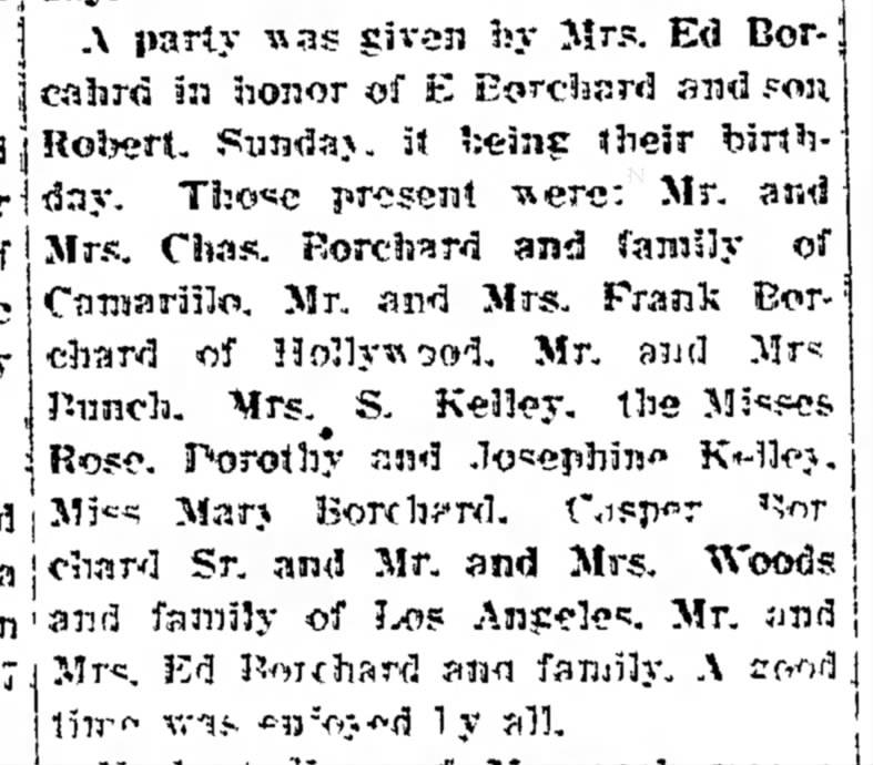 25 May 1919
Edward Borchard Party