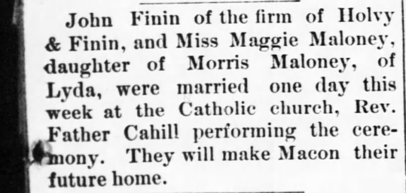Marriage of Finin / Maloney